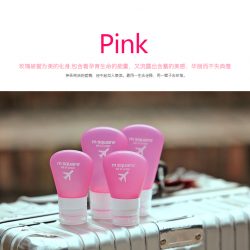 M SQUARE whole set travel makeup toiletry cosmetic silicone bottle (pink/blue/white)