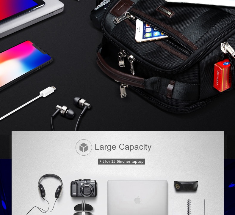 BOPAI Anti-Theft Smart Laptop Backpack & USB Charging Luxury Leather ...