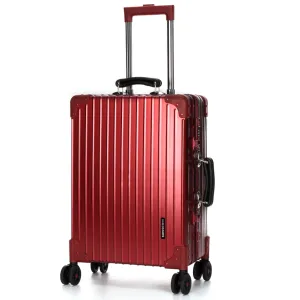 SUISSEWIN 28″ Aluminium Check-In Suitcase 100L SN7611C Red