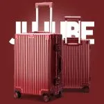 BOPAI 20" 24"Aluminum Luggage Set - 2 Piece Red Set B3257