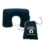 M Square Travel Inflatable Neck Pillow with carrying pouch, featuring the "everyday everywhere" text.
