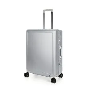 SUISSEWIN 20" Aluminium Carry-On Suitcase 40L – Lightweight Hard Shell Cabin Luggage with TSA Lock, SN7613A Silver