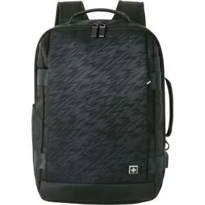 SUISSEWIN 15.6 Reflective Laptop Backpack 25L SN7901: USB Charging